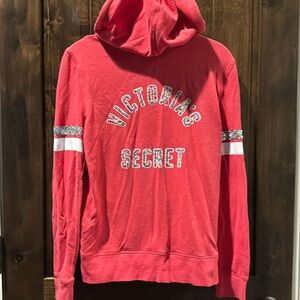 Victoria’s Secret red sequin full zip hoodie size extra small